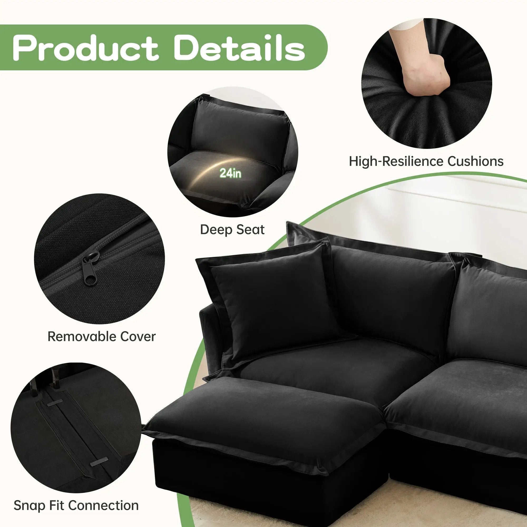 Upholstered Slipcovered Armchair with Ottoman by HouseOfZazla