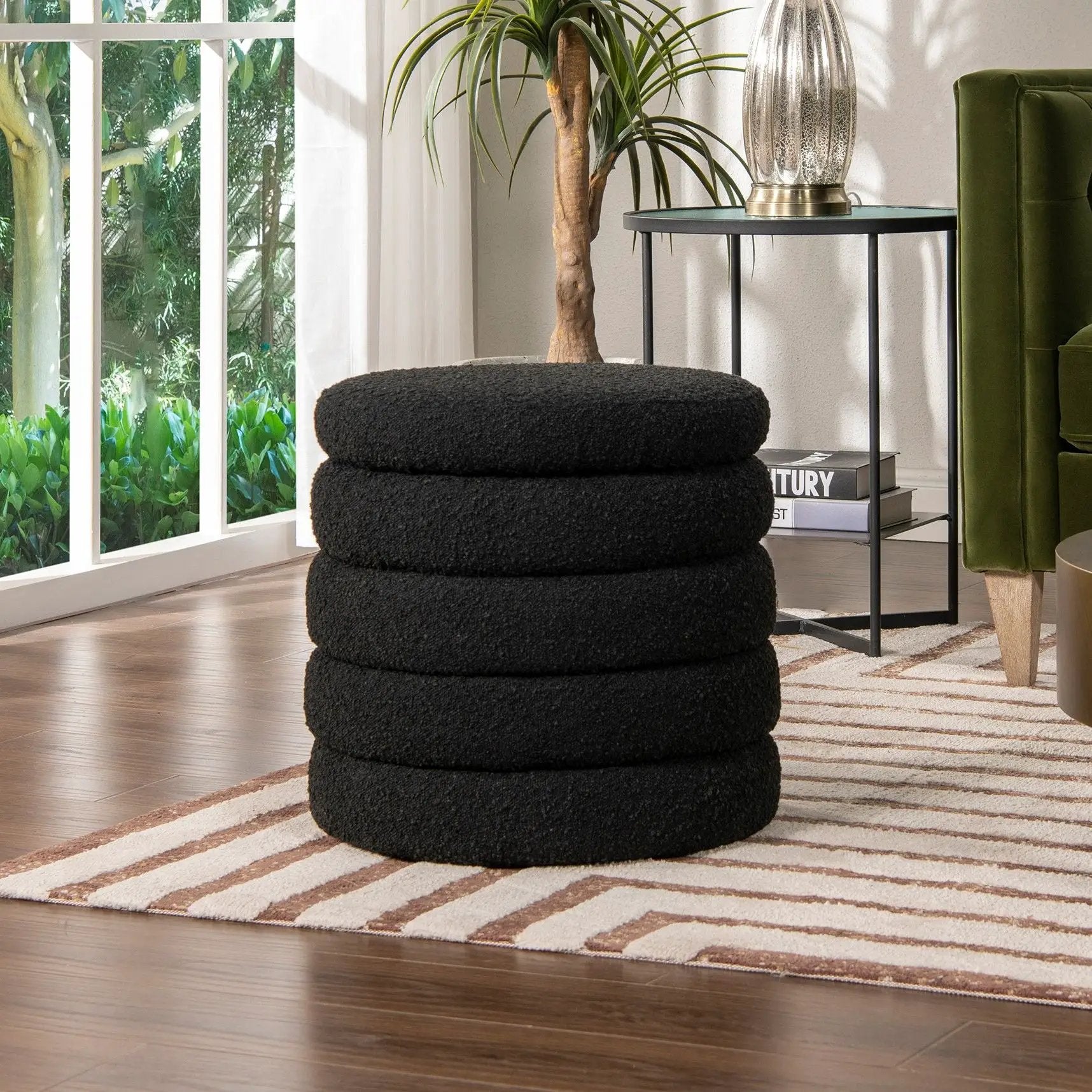Fuji - Oversized Round Storage Ottoman by Unique Piece Furniture