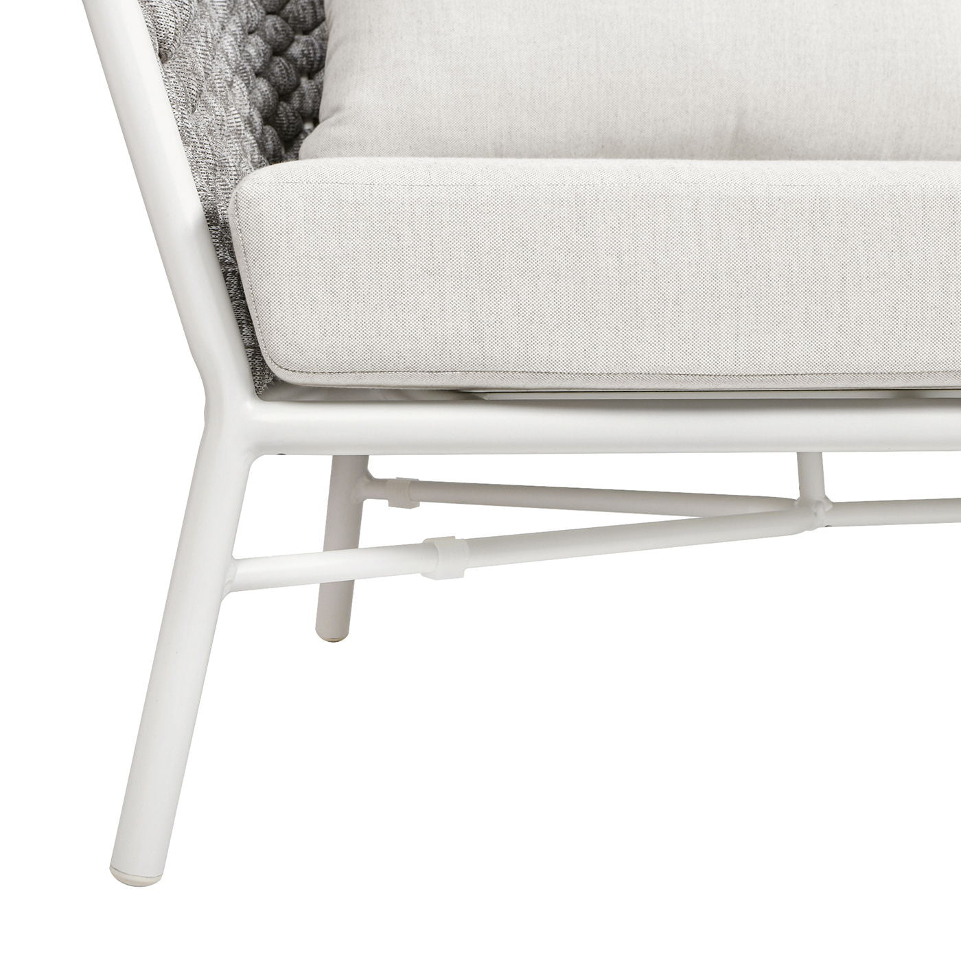 Rowan - Rope Barrel Back Patio Conversation Loveseat Sofa - Optic White by HouseOfZazla