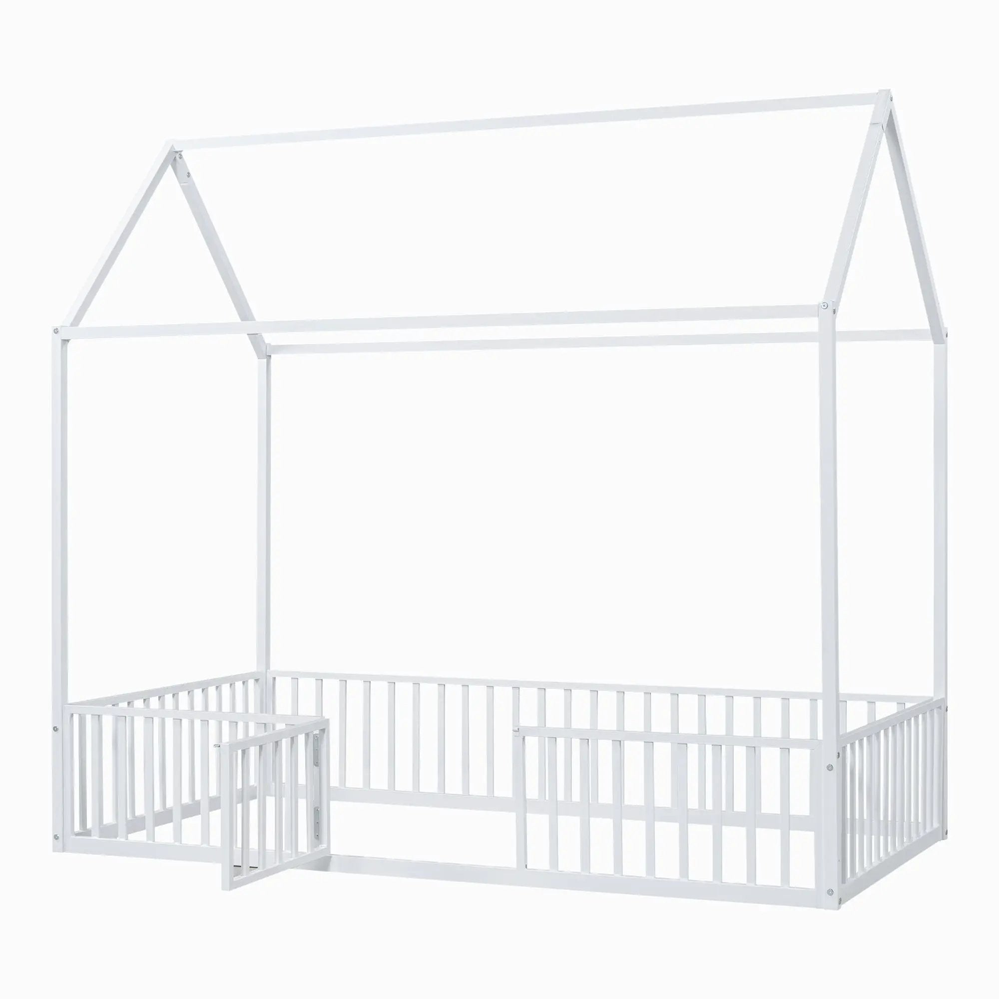 Metal House Bed With Fence And Door by Unique Piece Furniture
