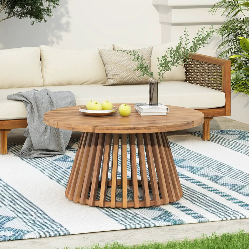 Acacia Wood Patio Coffee Table by HouseOfZazla