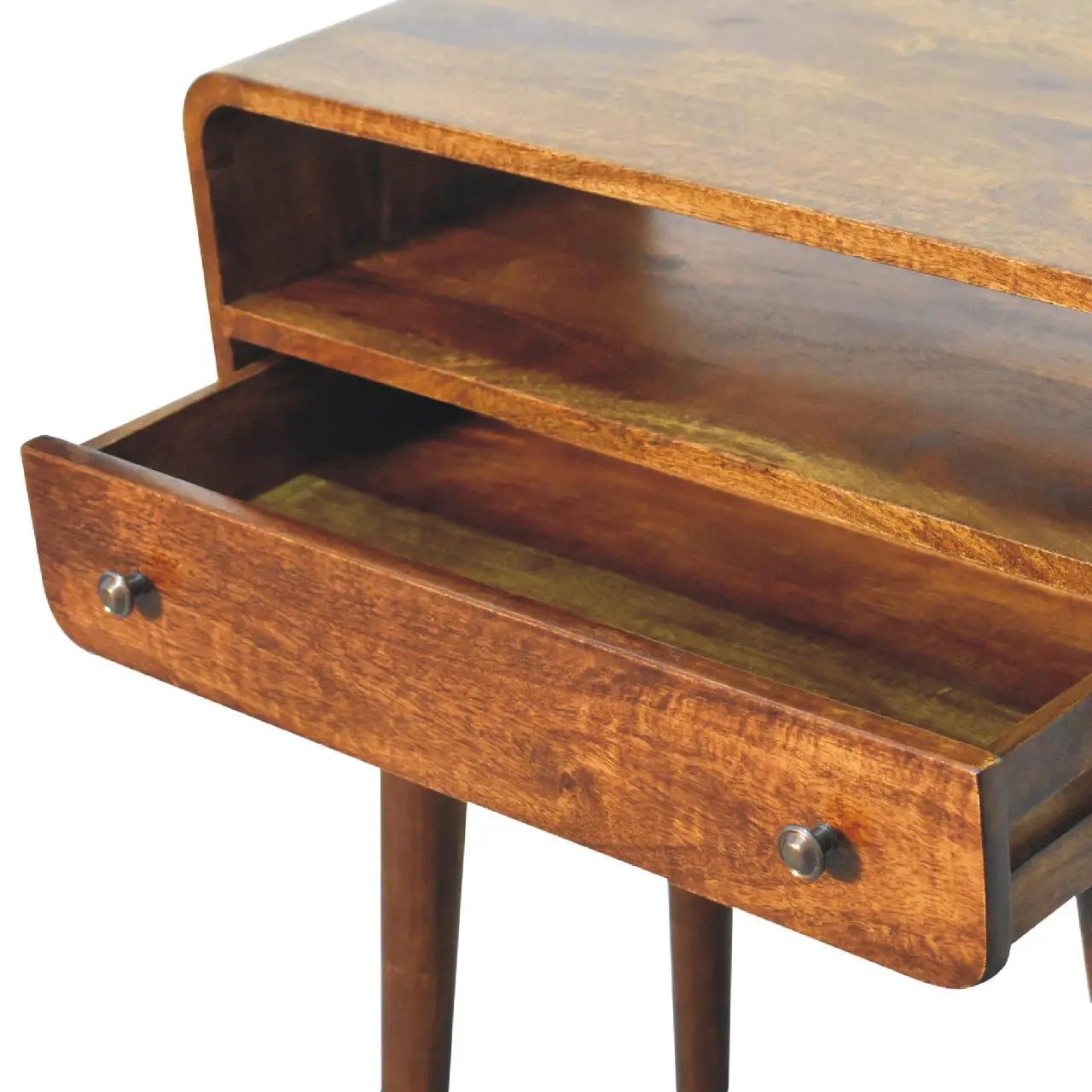 Curved Chestnut Console Table by Unique Piece Furniture