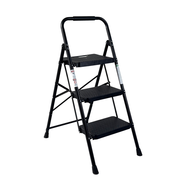 3 Step Ladder Folding Step Stool with Wide Anti-Slip Pedal