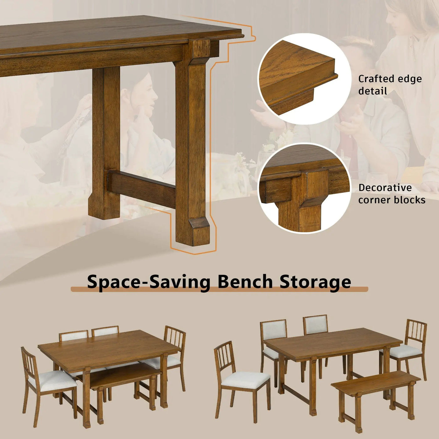 6 Piece Kitchen & Dining Room Furniture by Unique Piece Furniture