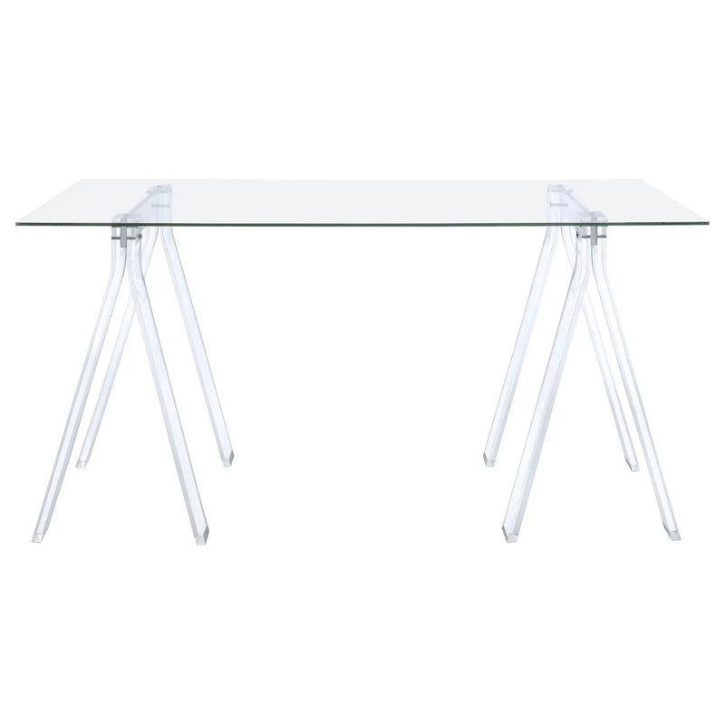 Amaturo 59-inch Glass Top Acrylic Writing Desk Clear by Unique Piece Furniture