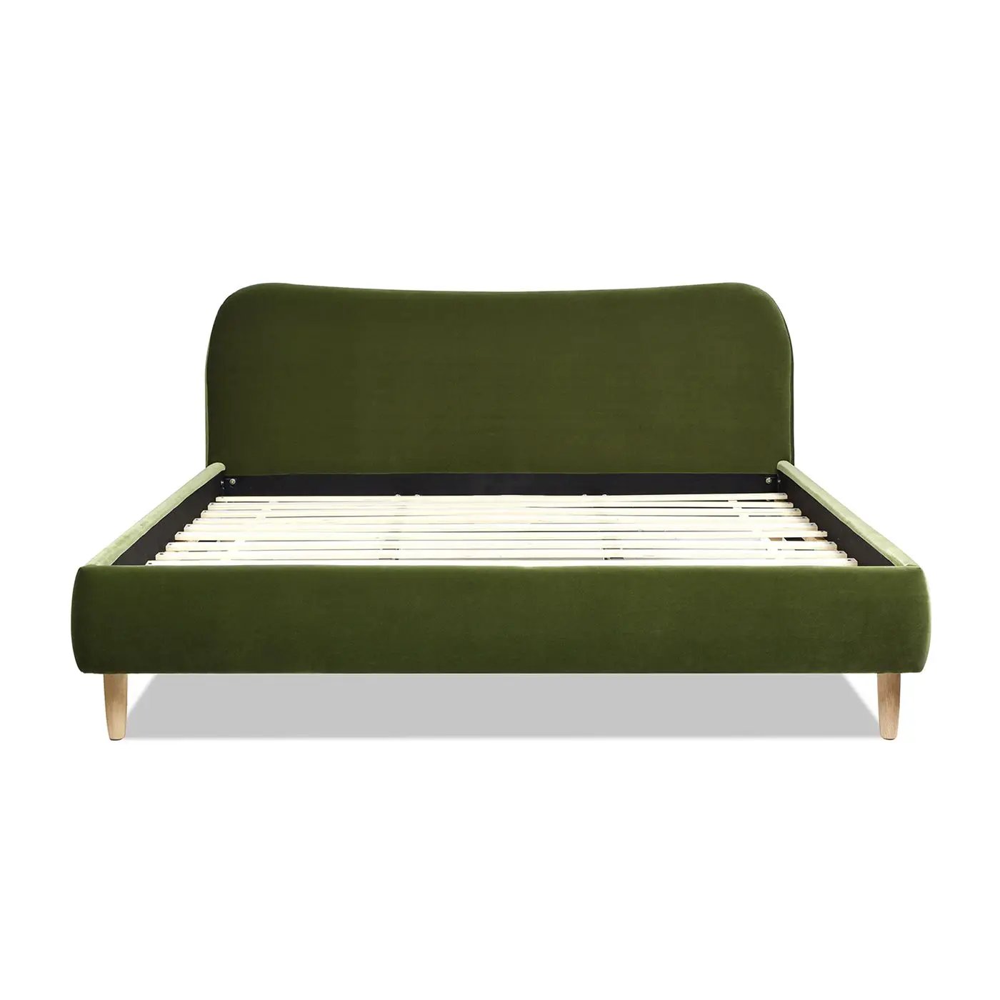 Roman - Curved Headboard Upholstered Platform Bed by HouseOfZazla