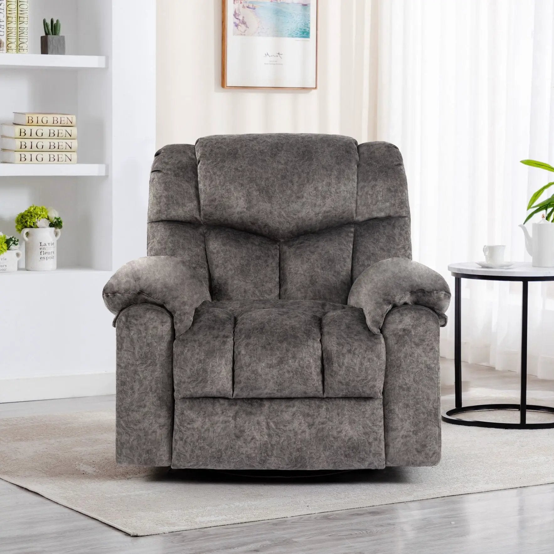 Swivel And Rocking Recliner Chair With Massage And Heating by HouseOfZazla