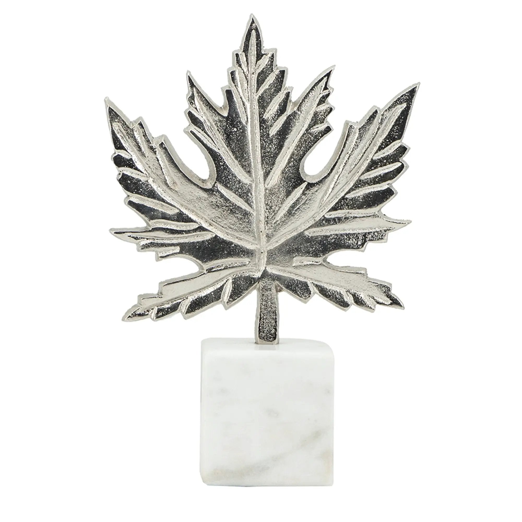 Aluminum Leaf Sculpture with Marble Base by HouseOfZazla