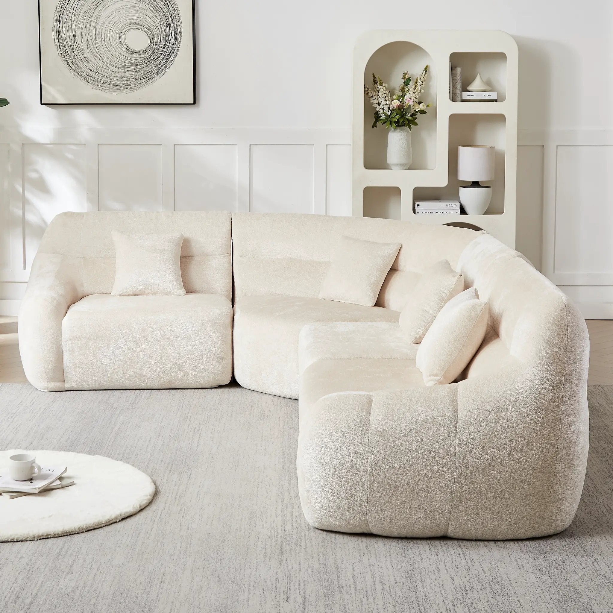 123.2-Inch Modern Luxury Curved Corner Sectional Sofa by HouseOfZazla