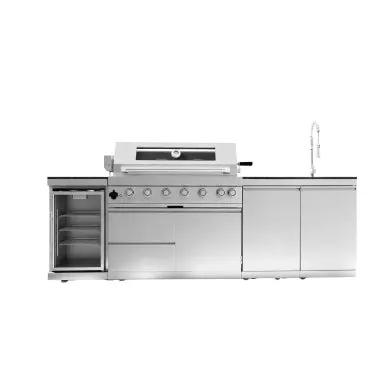 101" 6-Burner 85,000 BTU Outdoor Kitchen Island Grill with Storage Cabinets & Drawers by Chery Industrial