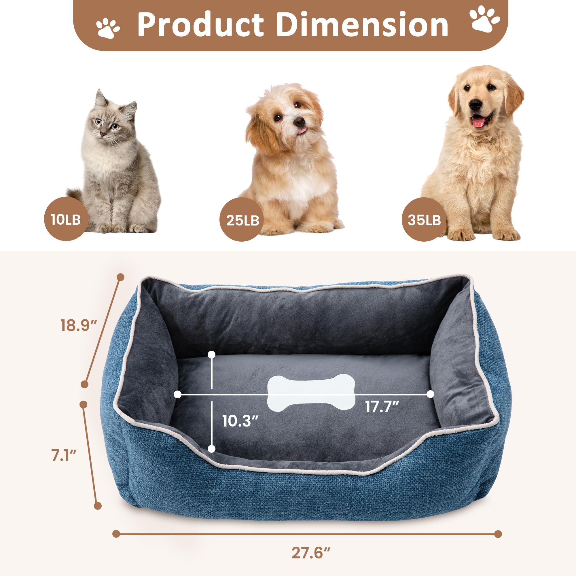 Small Dog Bed with Anti-Slip Bottom and Washable Cover by HouseOfZazla