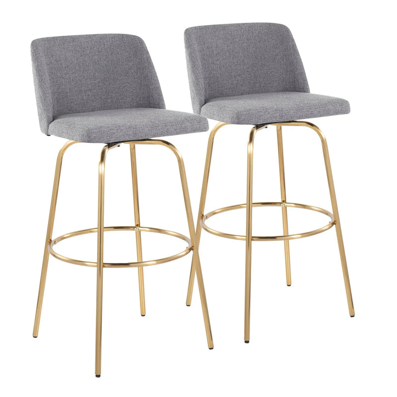 Toriano - Contemporary Fixed Height Barstool With Swivel And Round Footrest (Set of 2) by Unique Piece Furniture