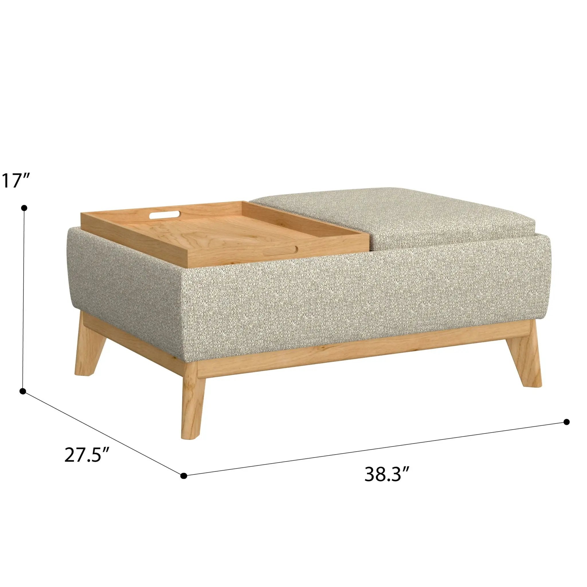 Reversible Tray Ottoman - Tan by HouseOfZazla