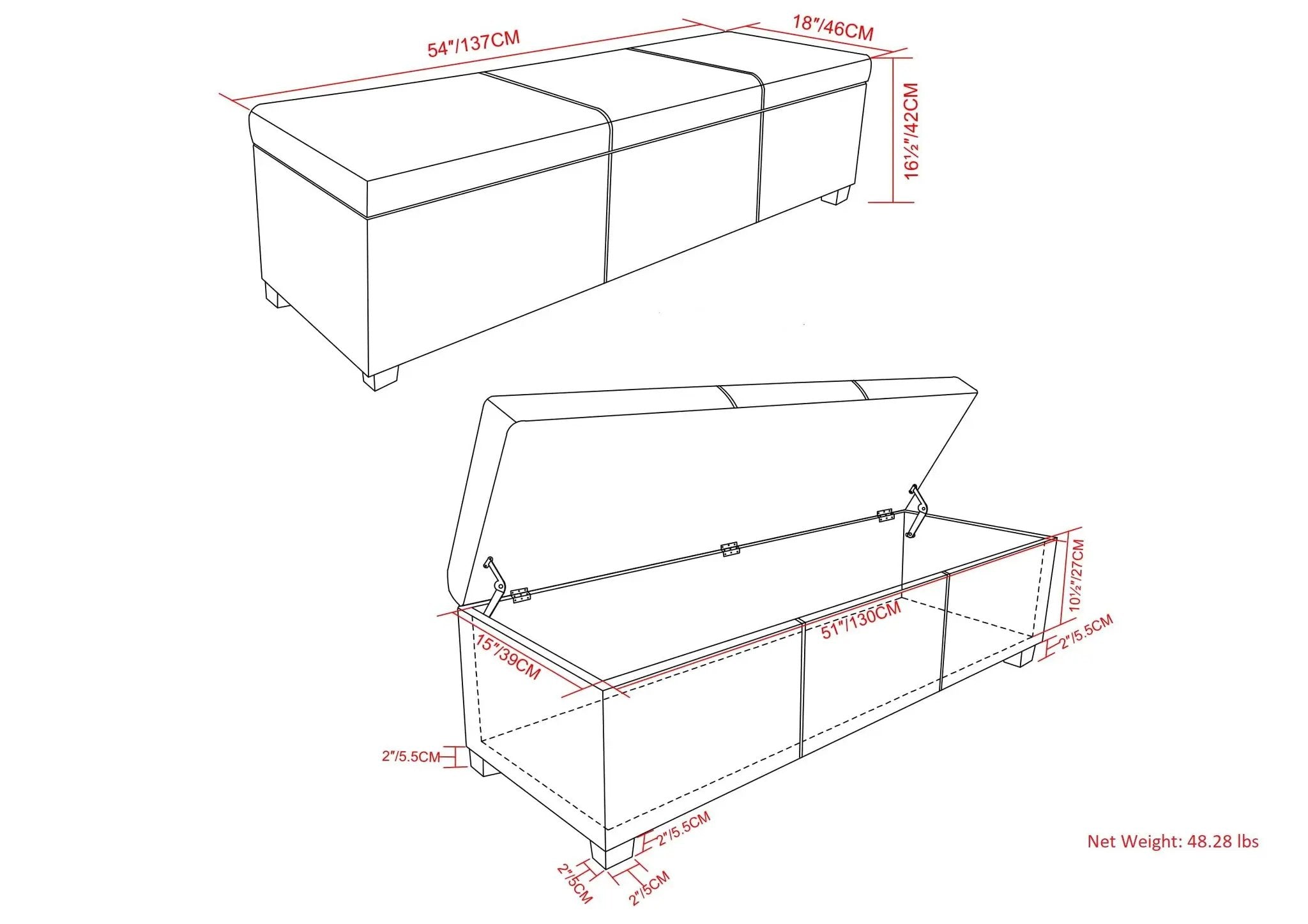 Avalon - Multifunctional Storage Ottoman Bench by Unique Piece Furniture