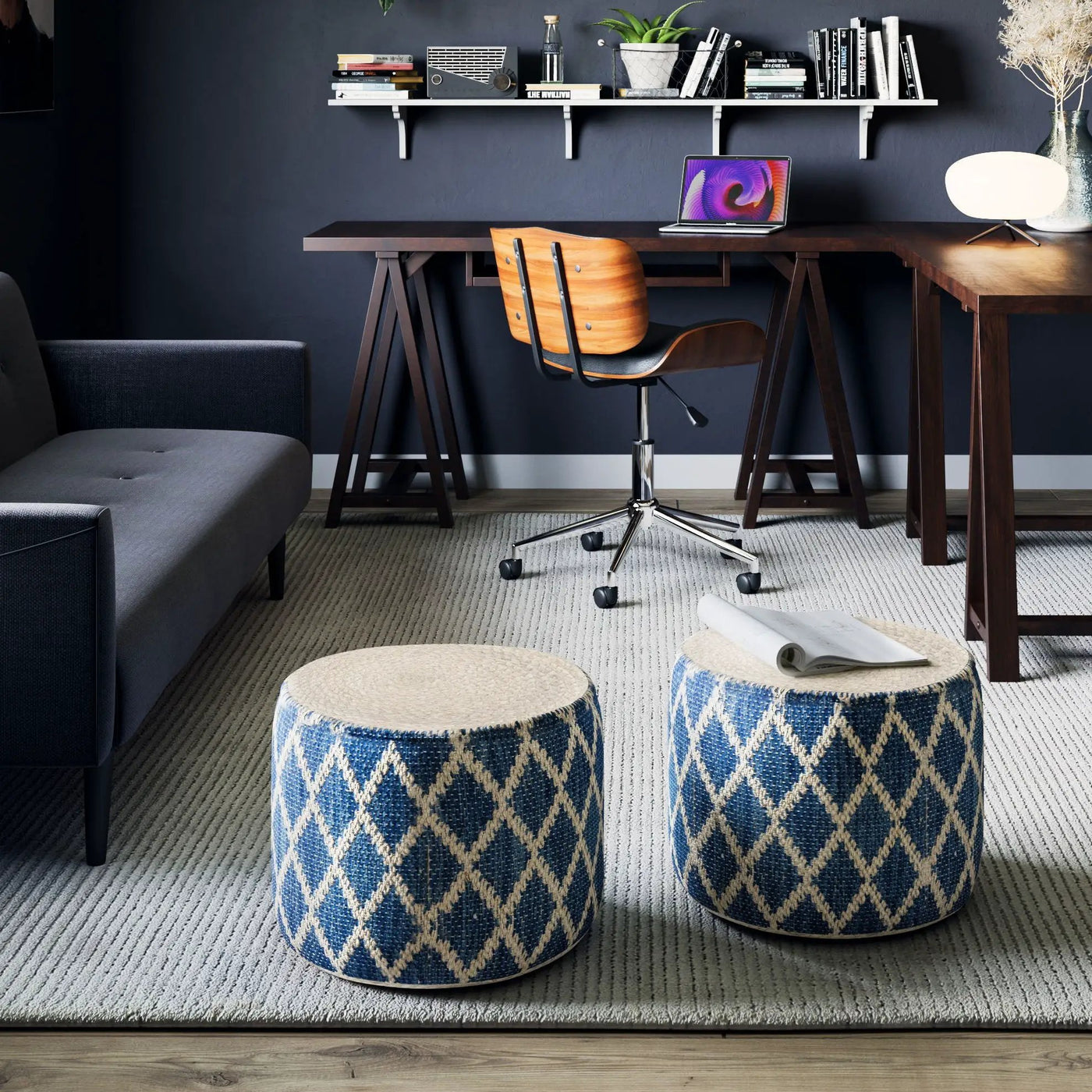 Edgeley - Handcrafted Round Pouf by Unique Piece Furniture