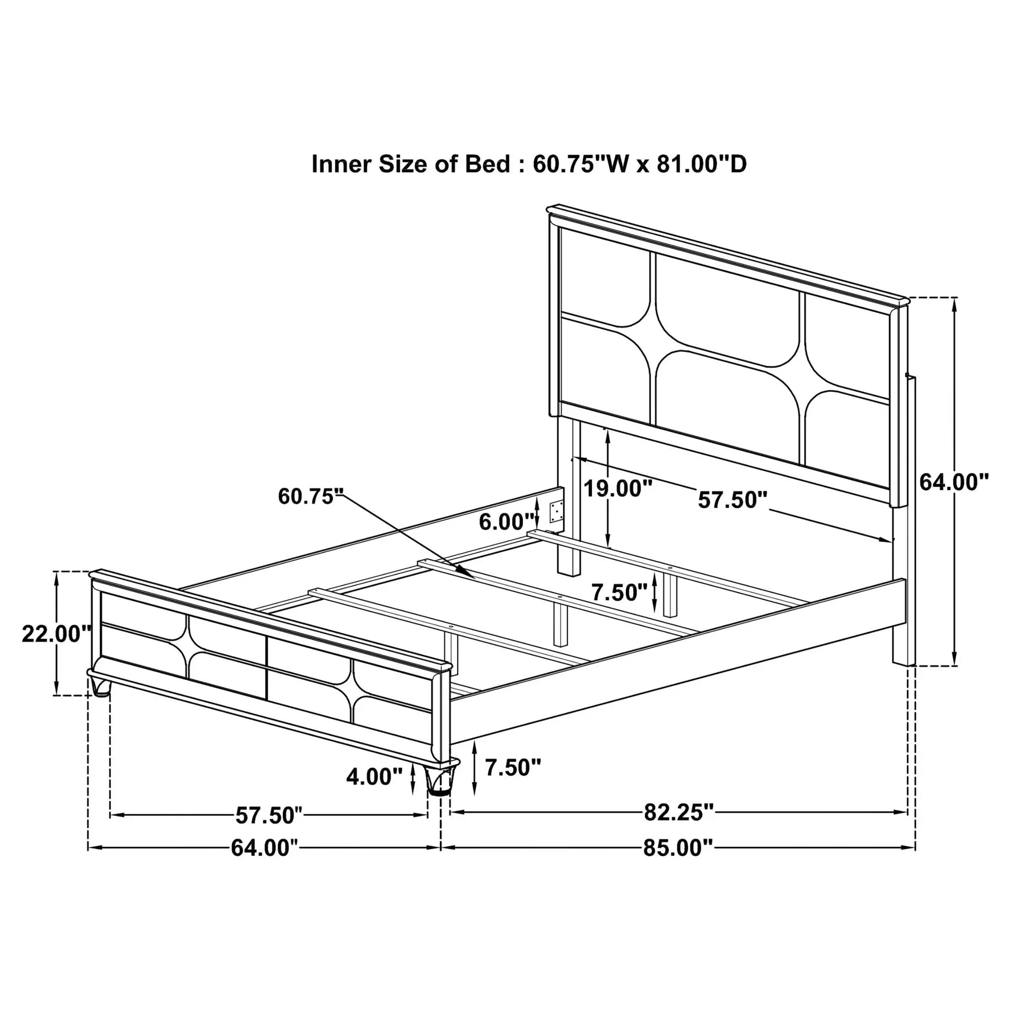 Gwendolyn - Queen Panel Bed With LED Headboard - White by HouseOfZazla