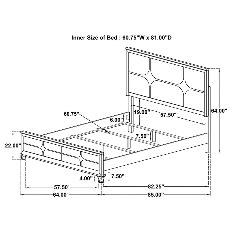 Gwendolyn - Queen Panel Bed With LED Headboard - White by HouseOfZazla