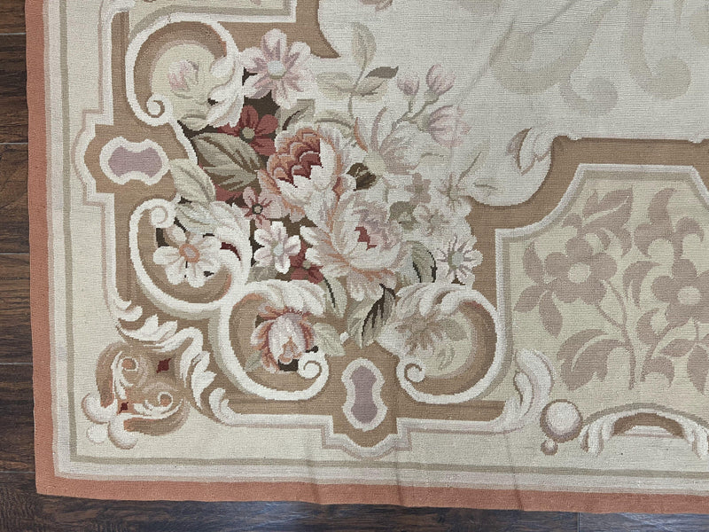 10x14 Aubusson Rug, Wool Handmade Vintage Carpet, French European Design, Elegant by Jewel Rugs