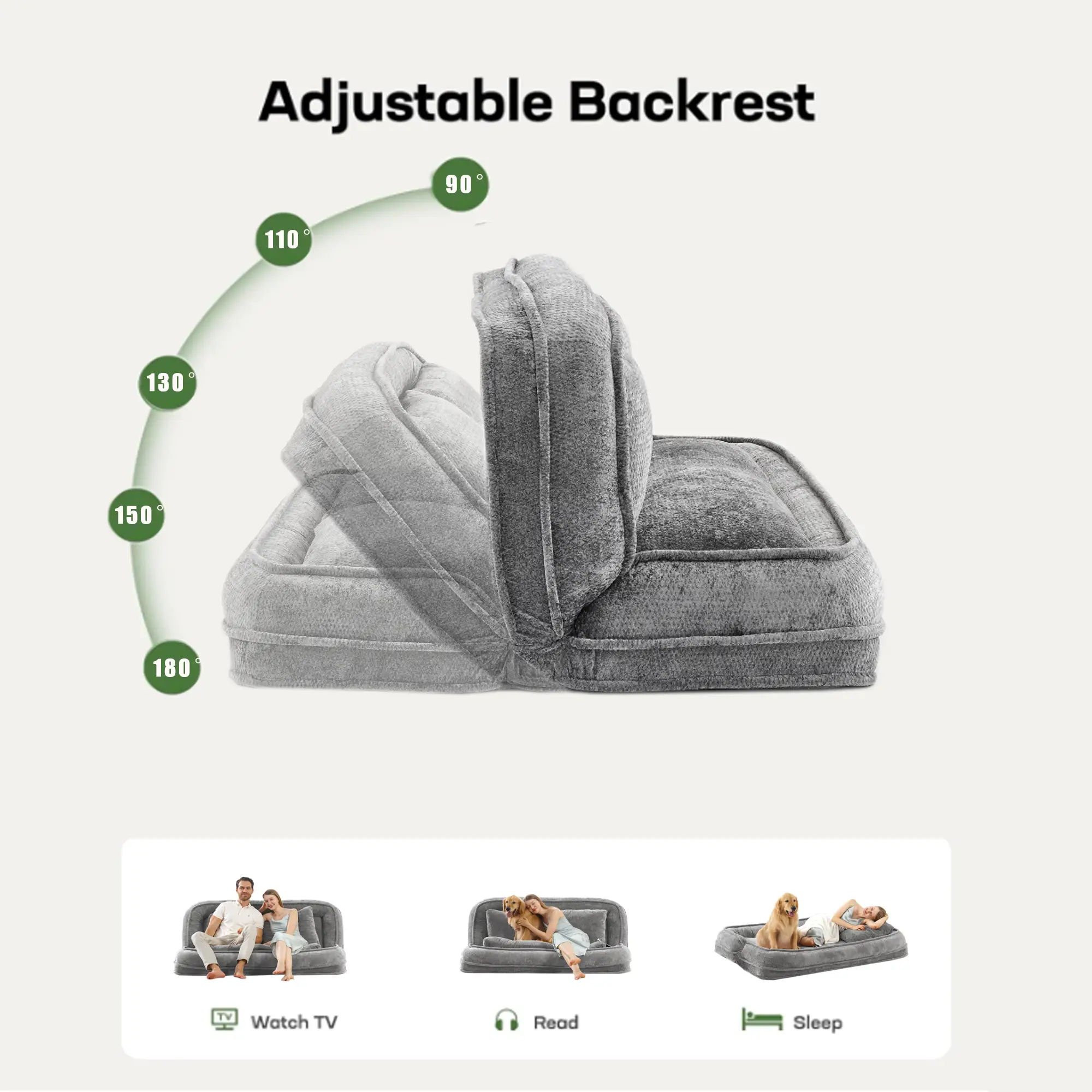 Double Human Dog Bed Loveseat - Extra Large Floor Couch by HouseOfZazla