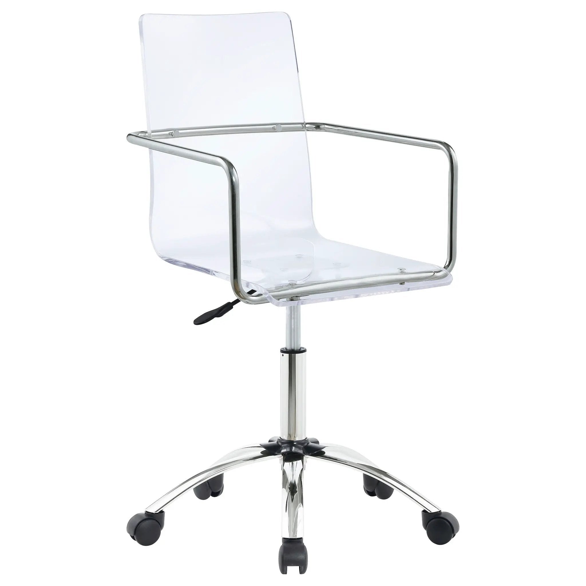 Clear Office Chair With Caster Wheels Futuristic Design, Adjustable Height - Clear by HouseOfZazla