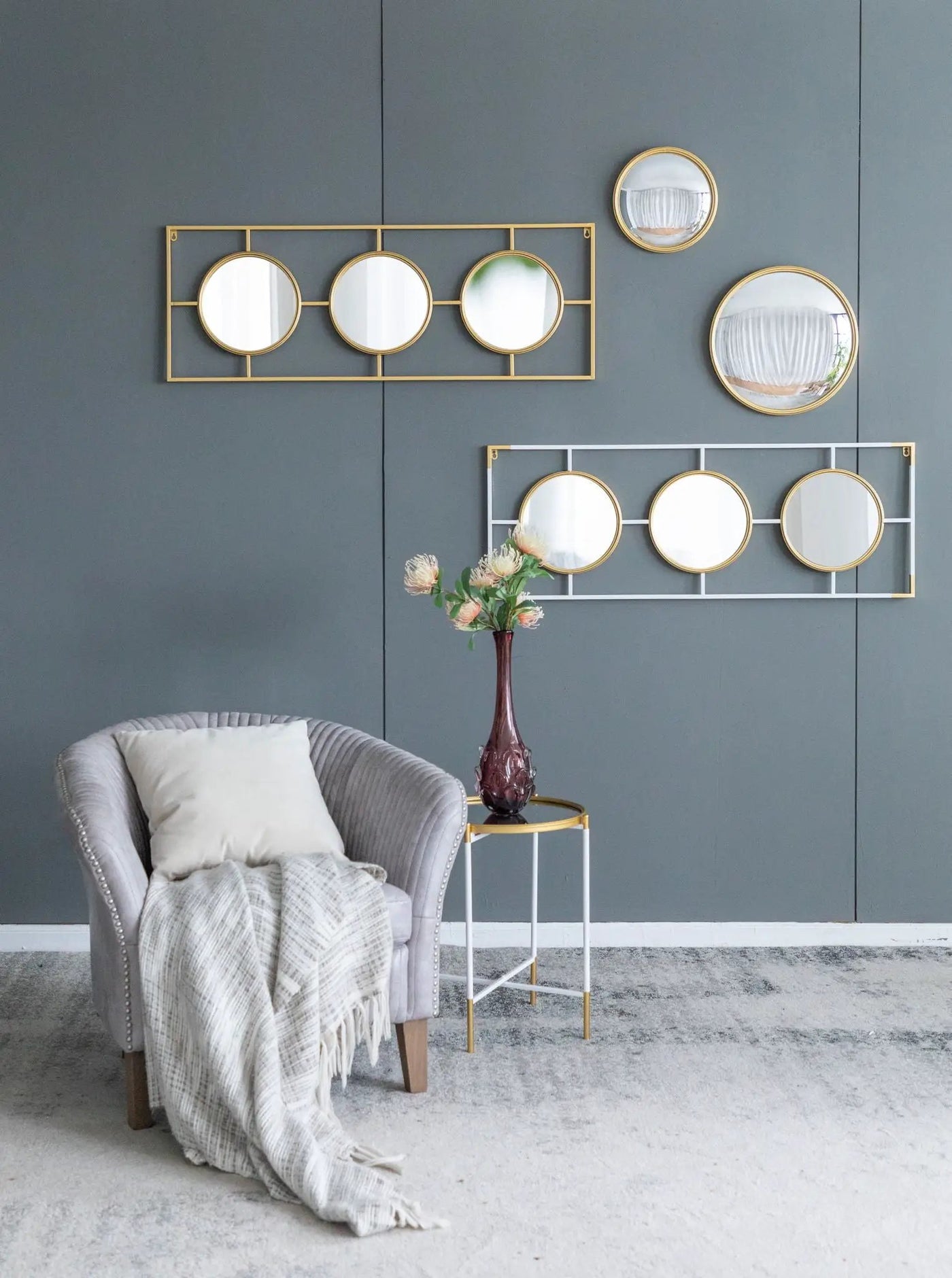 3 Mirror Piece Wall Mirror InRectangular Frame, Home Wall Decor For Bedroom Living Room by HouseOfZazla
