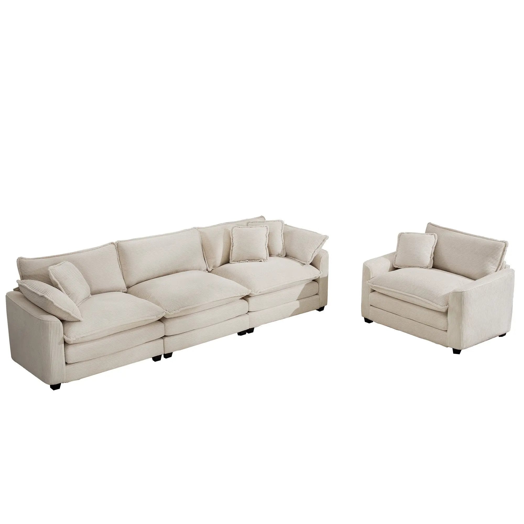 Elegant Oversized Sectional Sofa Set With Deep Seats And Flexible Layout by HouseOfZazla
