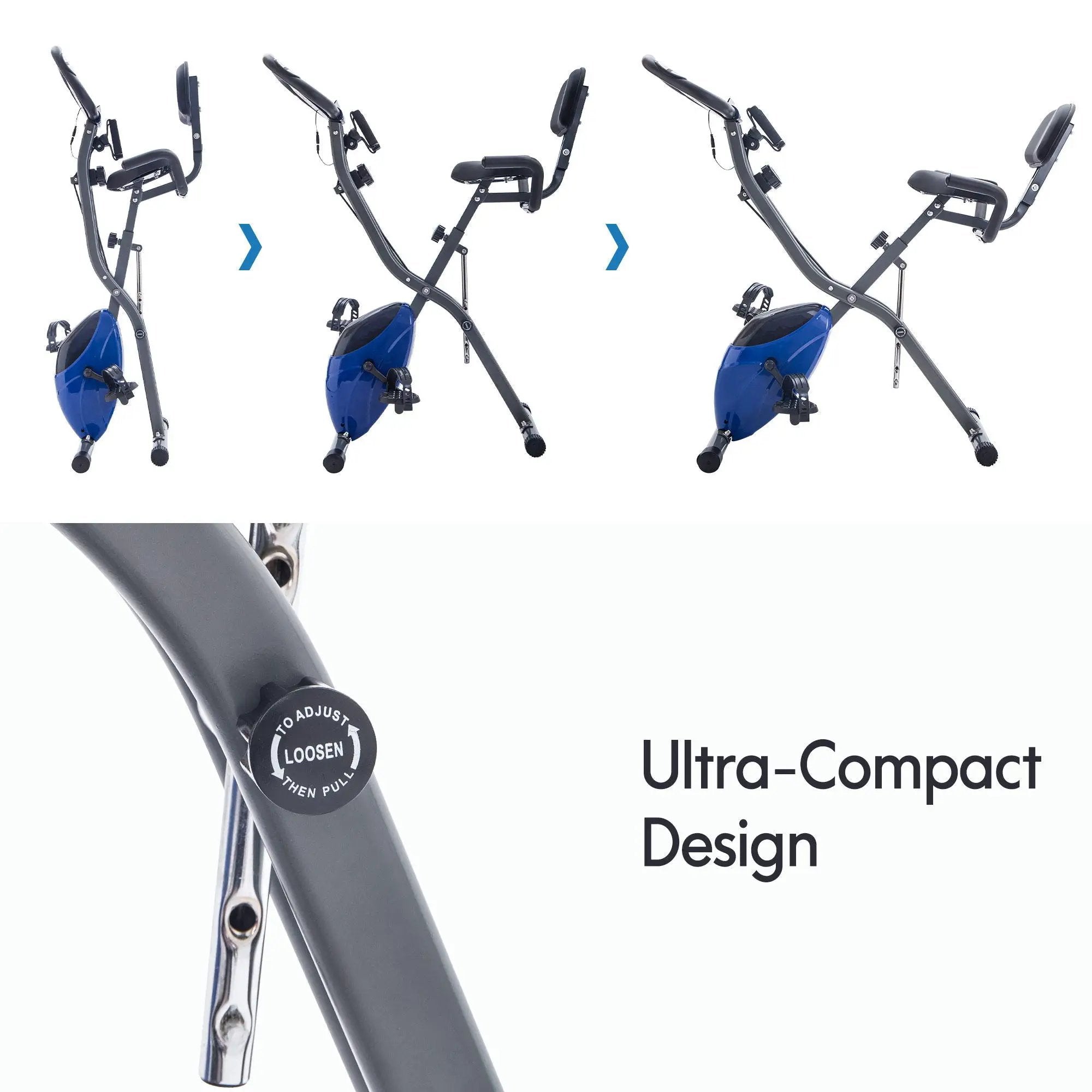 Exercise Bike Folding Stationary Bikes For Home With 16 Level Magnetic Resistance by HouseOfZazla