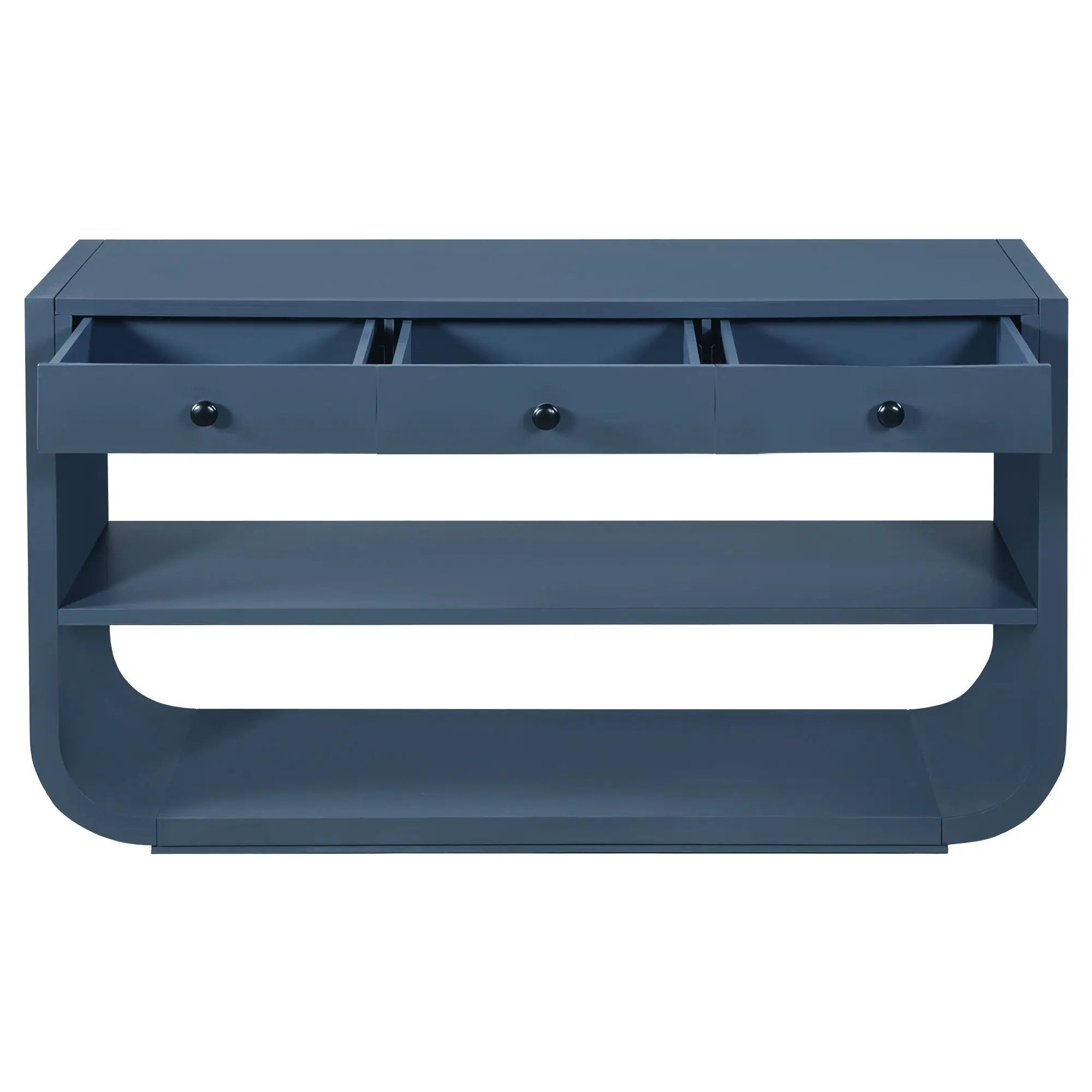 Console Table With 3 Soft Close Drawers & 2 Open Shelves by HouseOfZazla