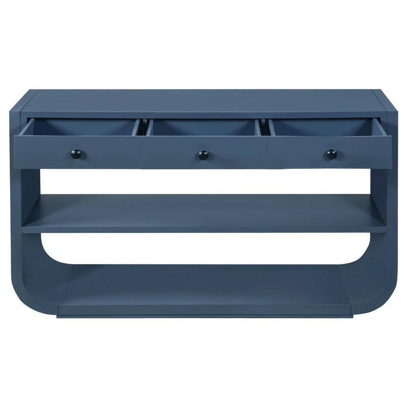 Console Table With 3 Soft Close Drawers & 2 Open Shelves by HouseOfZazla