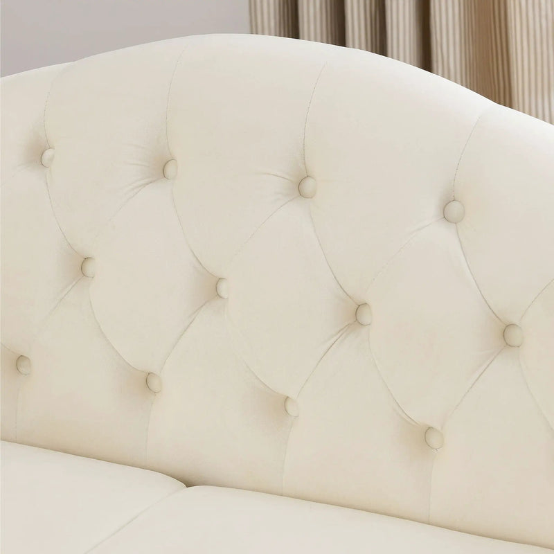 2 Seater Chesterfield Sofa With Rolled Arms And Nailhead Trim For Living Room by HouseOfZazla