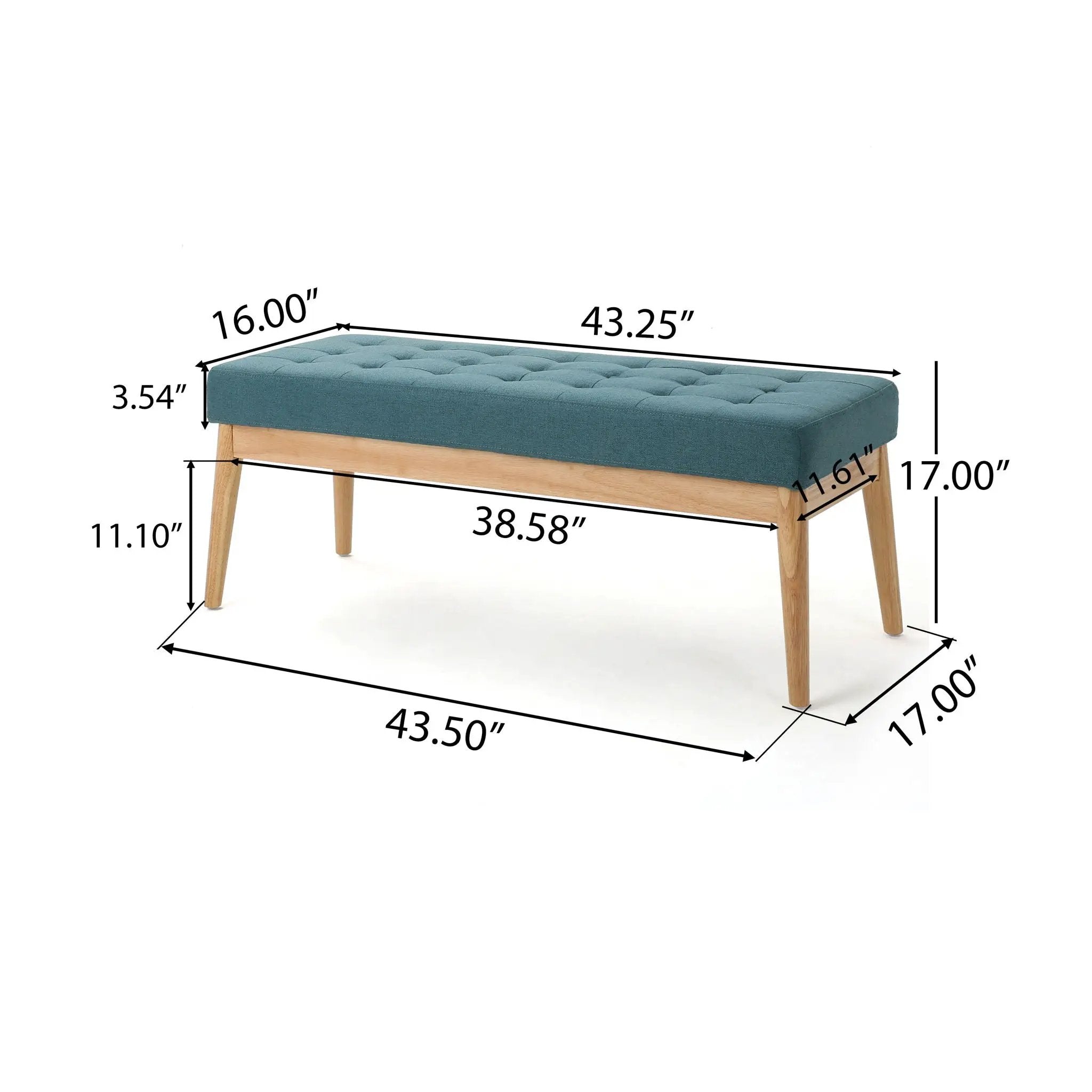 Vibratory Button Tufted Upholstered Ottoman with Splayed Wooden Legs by HouseOfZazla