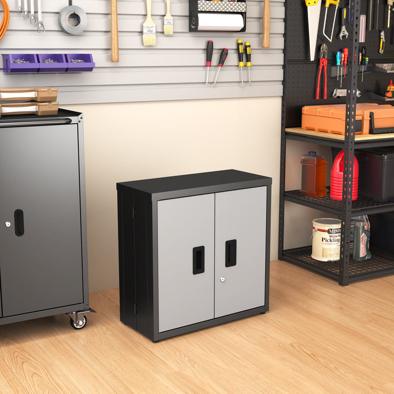Metal Tool Garage Storage Cabinet with 2 Doors and Lock by HouseOfZazla