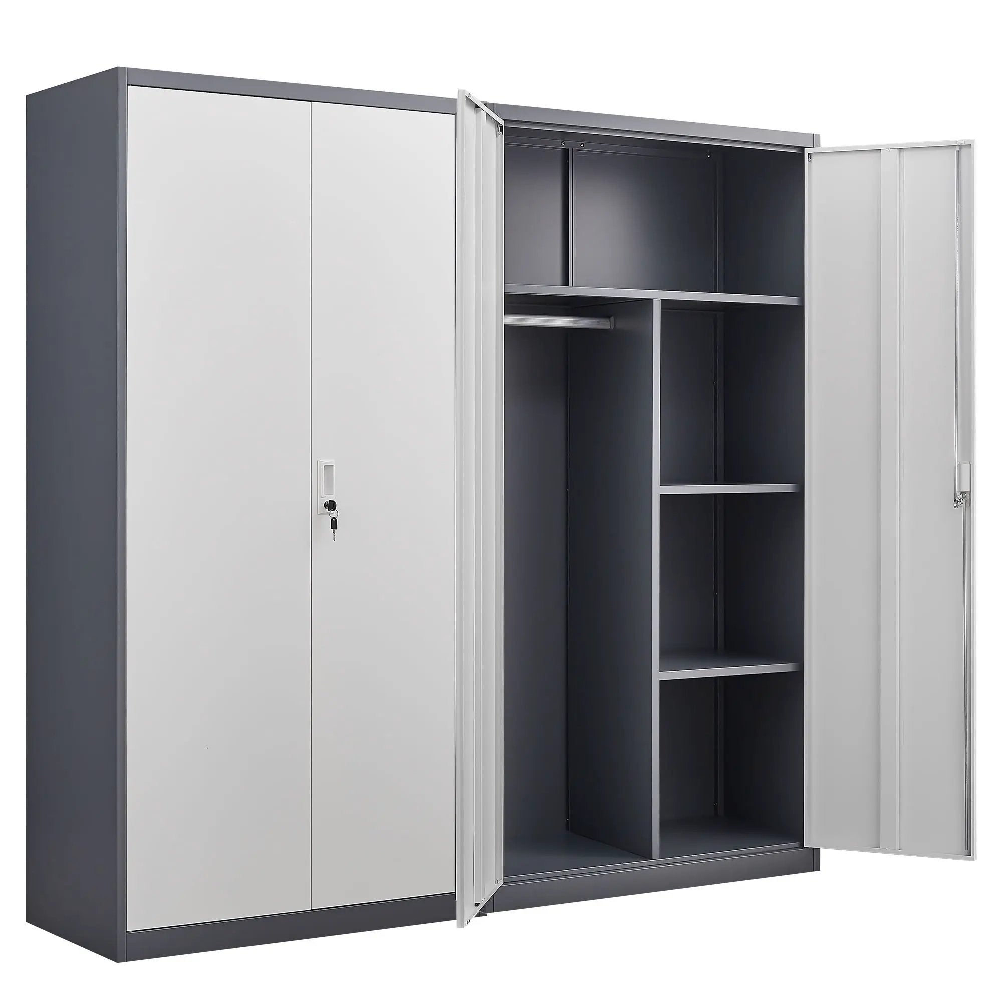 Large Capacity Wardrobe With Hanging Rod And Compartments by HouseOfZazla