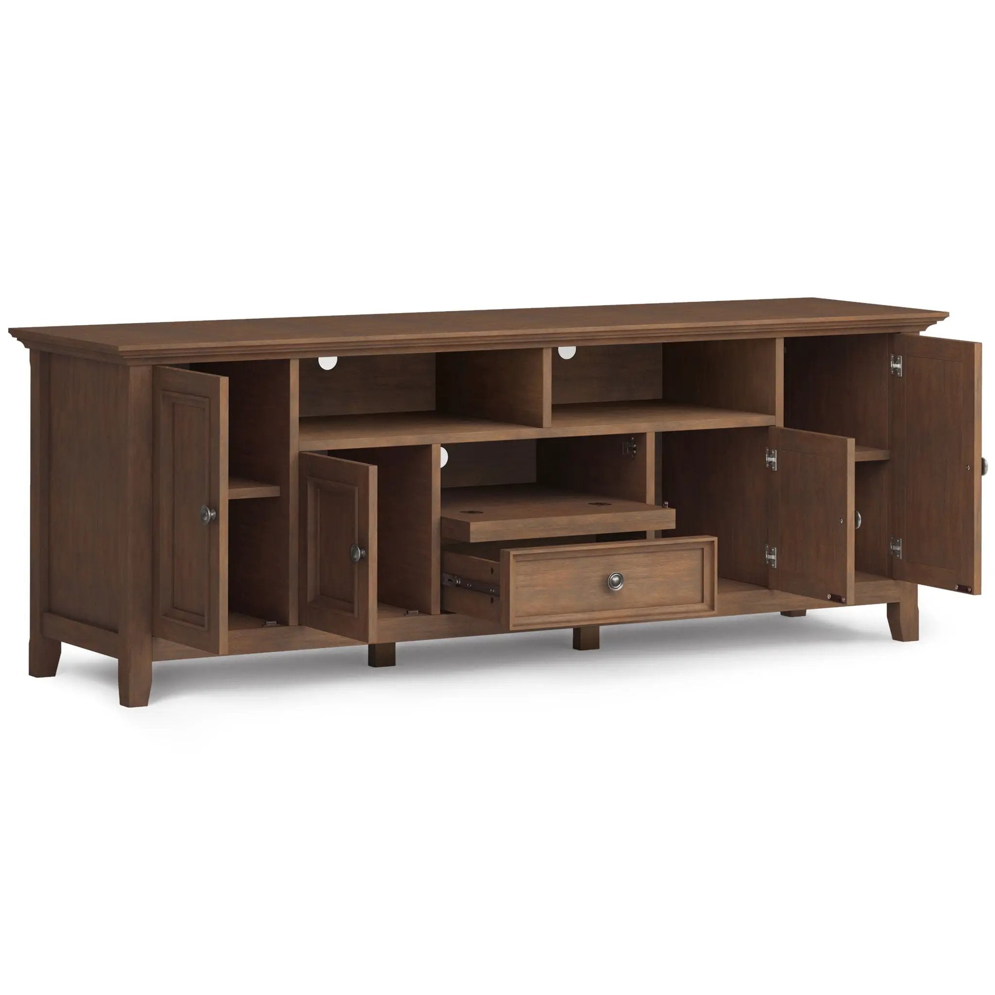 Amherst - Wide TV Media Stand - Rustic Natural Aged Brown by Unique Piece Furniture