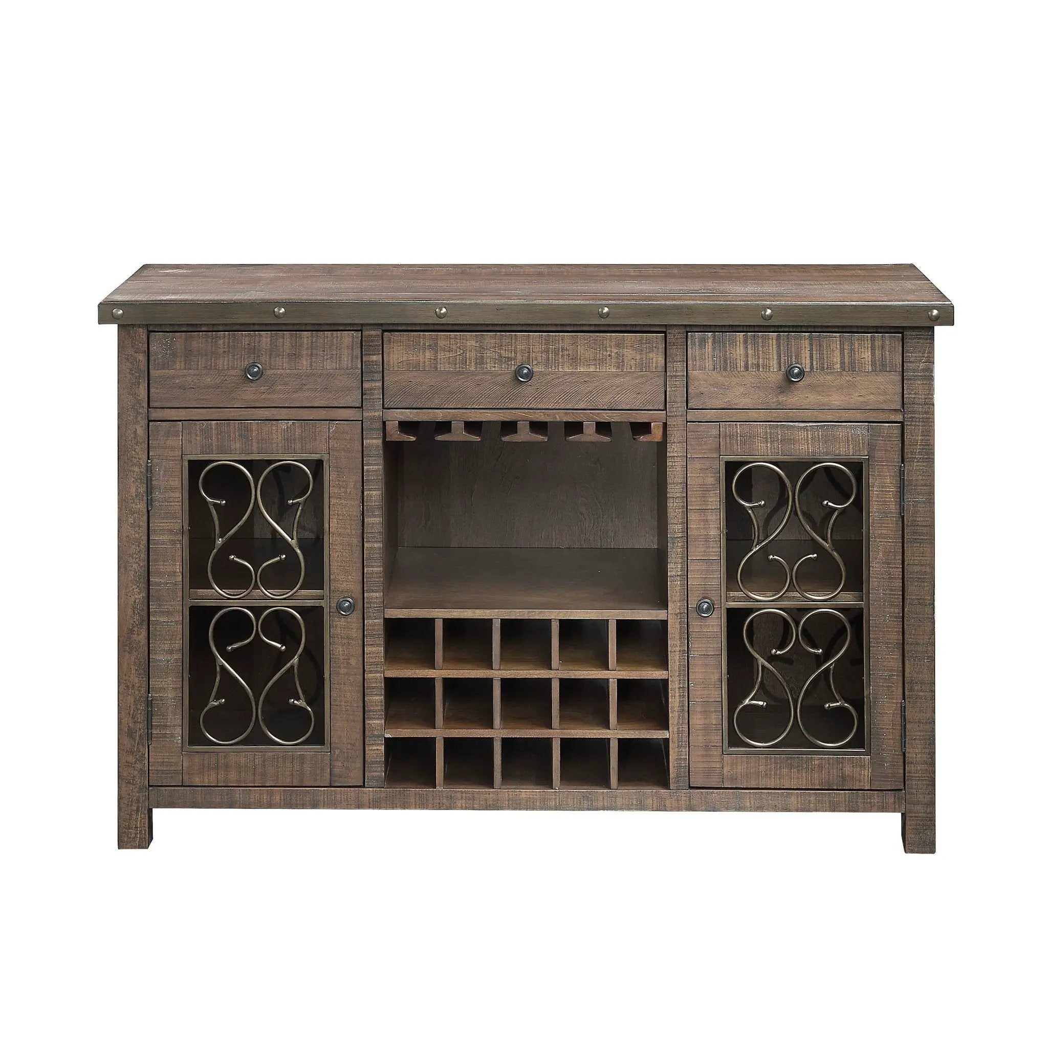 Raphaela - Server With Cup Holder & Wine Rack - Cherry by Unique Piece Furniture