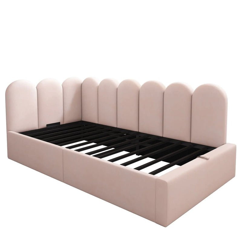 Upholstered Daybed With Metal Slatted Base by HouseOfZazla
