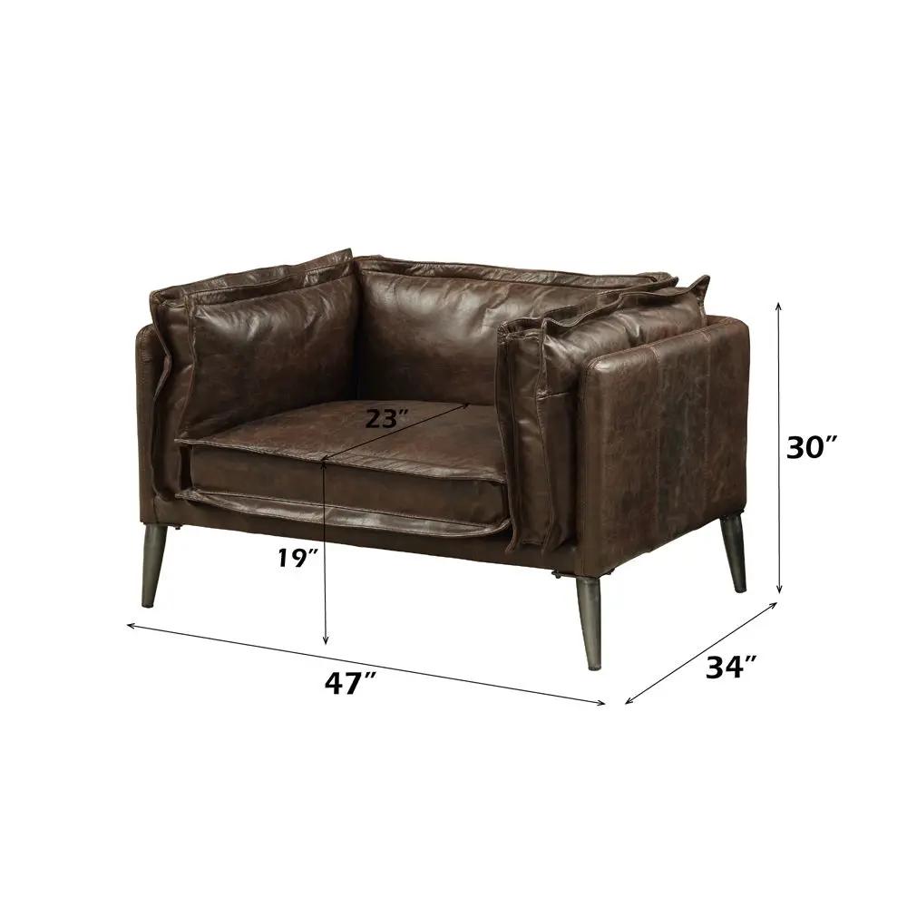 Porchester - Chair - Distress Chocolate Top Grain Leather by Unique Piece Furniture
