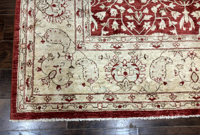 Pakistani Chobi Rug 8x10, Red, Handmade by Jewel Rugs