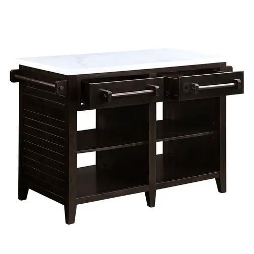 Darwid - Kitchen Island - Marble Top Top & Espresso by Unique Piece Furniture
