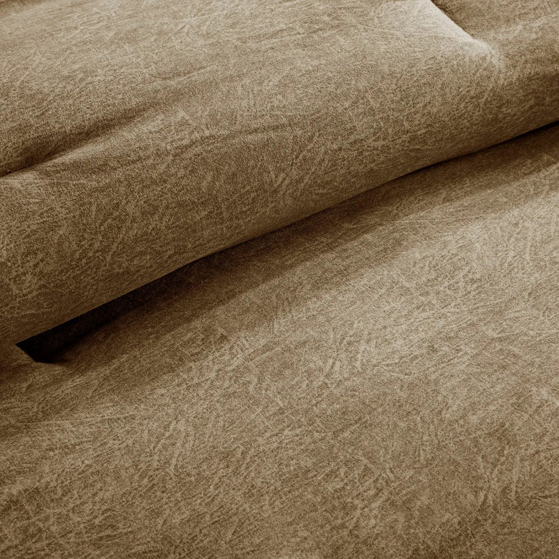 7 Piece Faux Suede Comforter Set Brown California King by HouseOfZazla