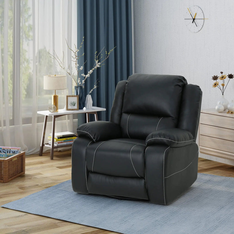 Stylish Wide Manual Swivel Standard Recliner by Unique Piece Furniture