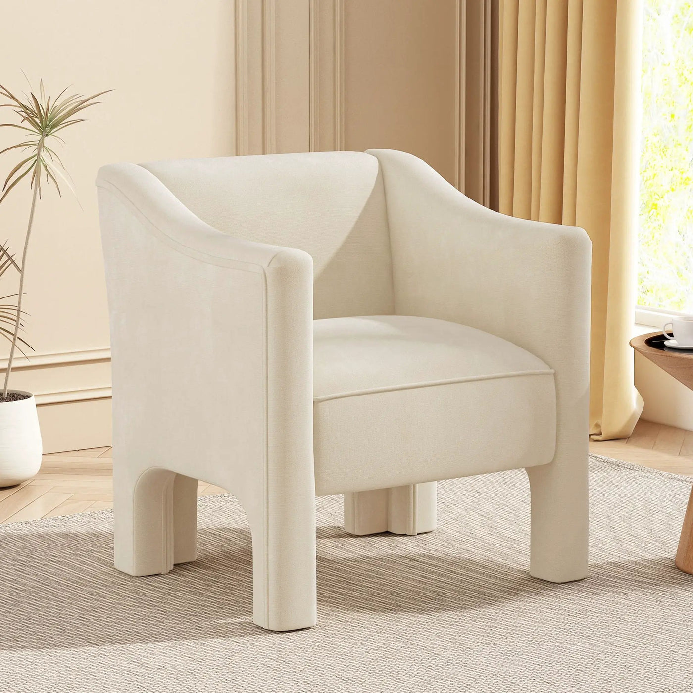 Barrel Accent Chair With Enclosed Arms by Unique Piece Furniture
