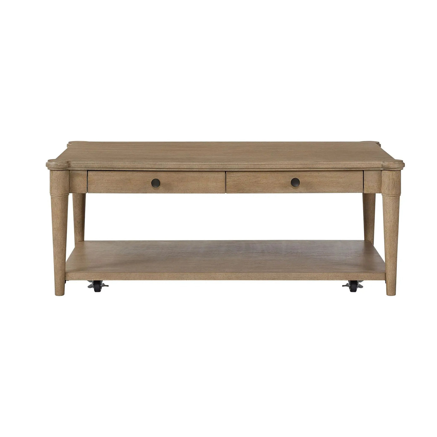 Cocktail Table With Two Storage Drawers And Casters by Unique Piece Furniture