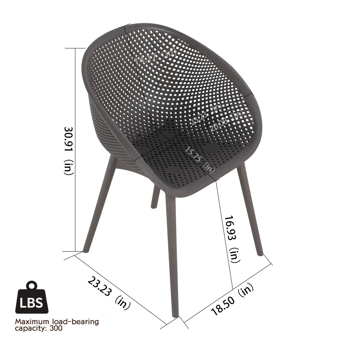 2 Piece Durable Single Chair With Hollow Out Design by HouseOfZazla