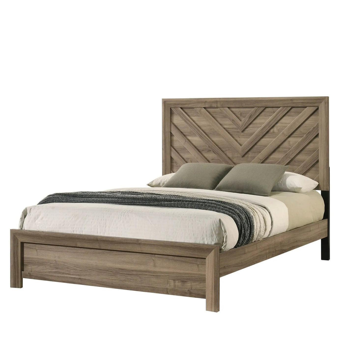 Modern Chevron Patterned Headboard Bed by Unique Piece Furniture