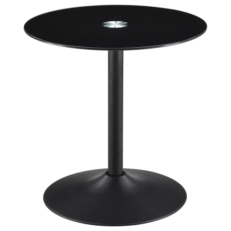 Ganso 3-piece Round Glass Top Coffee and End Table Set Black by Unique Piece Furniture