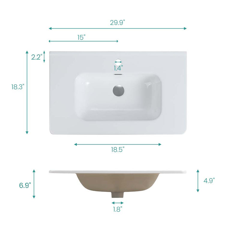 BB04-30-301 Integrated Bathroom Sink by HouseOfZazla