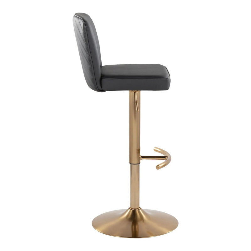 Henry - Contemporary Adjustable Barstool With Swivel With Rounded T Footrest (Set of 2) by Unique Piece Furniture