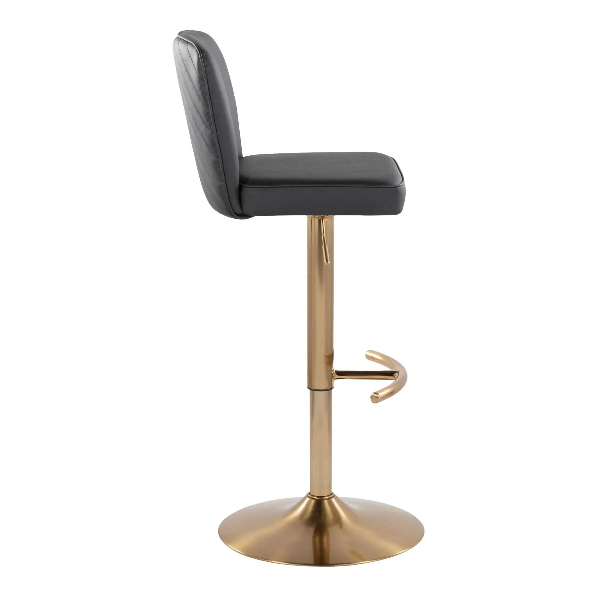 Henry - Contemporary Adjustable Barstool With Swivel With Rounded T Footrest (Set of 2) by HouseOfZazla