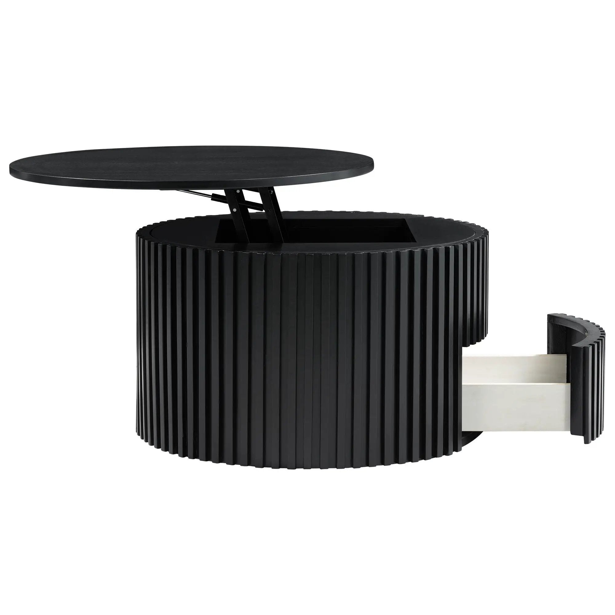 Round Lift Top Coffee Table With Hidden Storage For Living Room by HouseOfZazla
